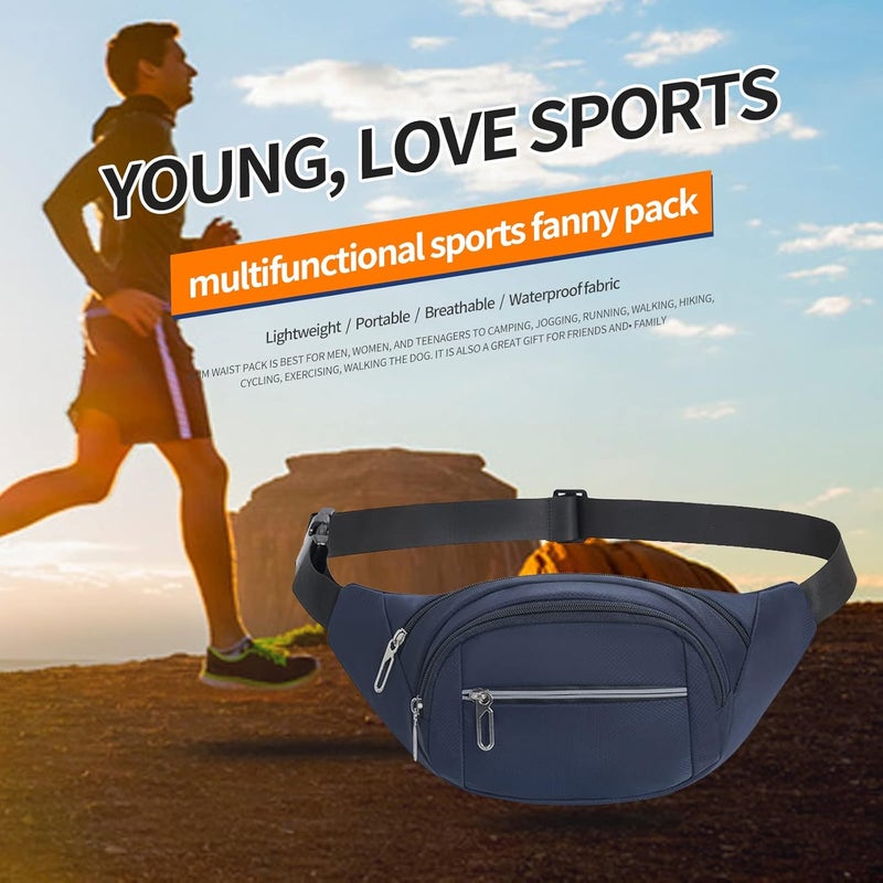 DAITET Crossbody Fanny Pack for Men&Women,Large Waist Bag & Hip Bum Bag with Adjustable Strap for Outdoors Workout Traveling Casual Running Hiking Cycling - Image 5